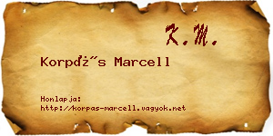 Korpás Marcell névjegykártya