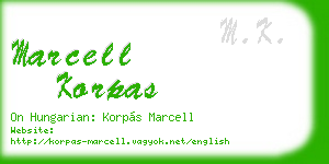 marcell korpas business card