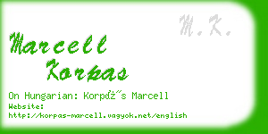 marcell korpas business card